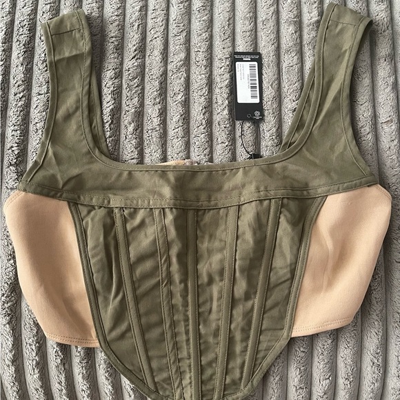 Olive Green Corset Top PLT - Picture 1 of 2